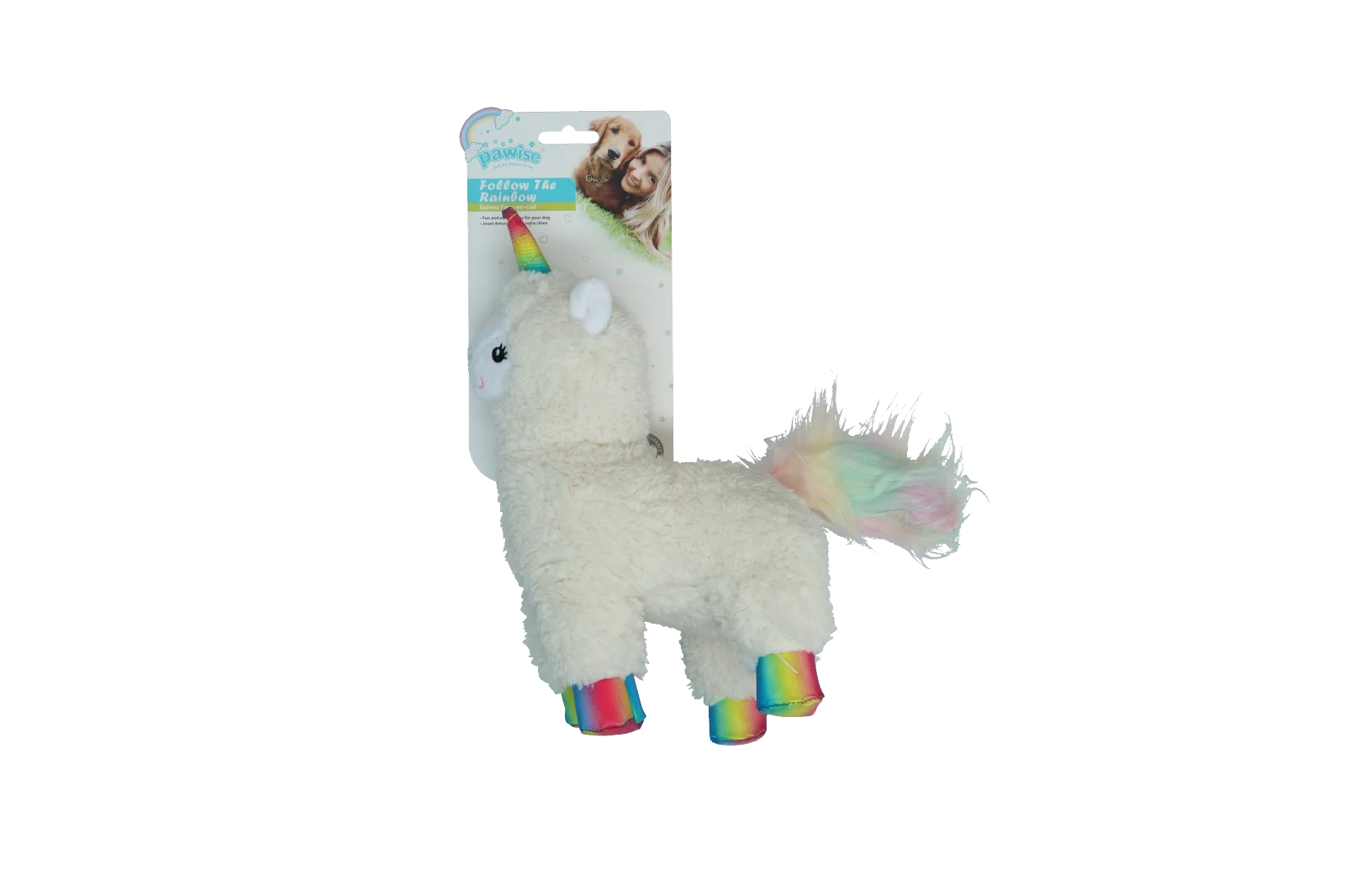 Peluche lama pour chien avec couronne et couineur – Pawise Sequine Pet Lama – Image 1