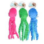 Peluche poulpe pour chien avec couineur, assortie, S – Pawise Multicolor Plush Octopus (3 colour assorted) S