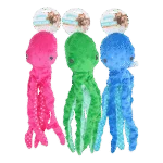 Peluche pour chien pieuvre avec couineur, coloris assortis, L – Pawise Multicolor Plush Octopus (3 colour assorted) L