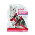 Harnais pour chat avec laisse, taille S, coloris assortis rouge ou bleu – Pawise Kitten Harness With Leash – Image 2