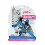 Harnais pour chat avec laisse, taille S, coloris assortis rouge ou bleu – Pawise Kitten Harness With Leash – Image 3