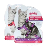 Harnais pour chat avec laisse S, couleur aléatoire rose ou violet – Pawise Kitten Harness With Leash