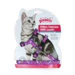 Harnais pour chat avec laisse S, couleur aléatoire rose ou violet – Pawise Kitten Harness With Leash – Image 3