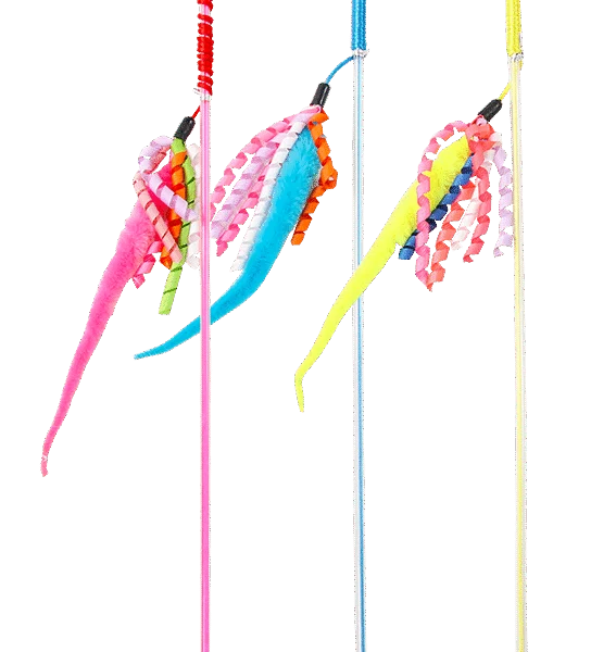Canne à pêche pour chat avec serpent doux, baguette de 45,5 cm – Pawise Cat Teaser Snake