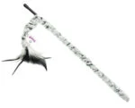 Canne à pêche pour chat avec queue en peluche et plumes, baguette de 46 cm – Pawise Cat Teaser Plush Tail