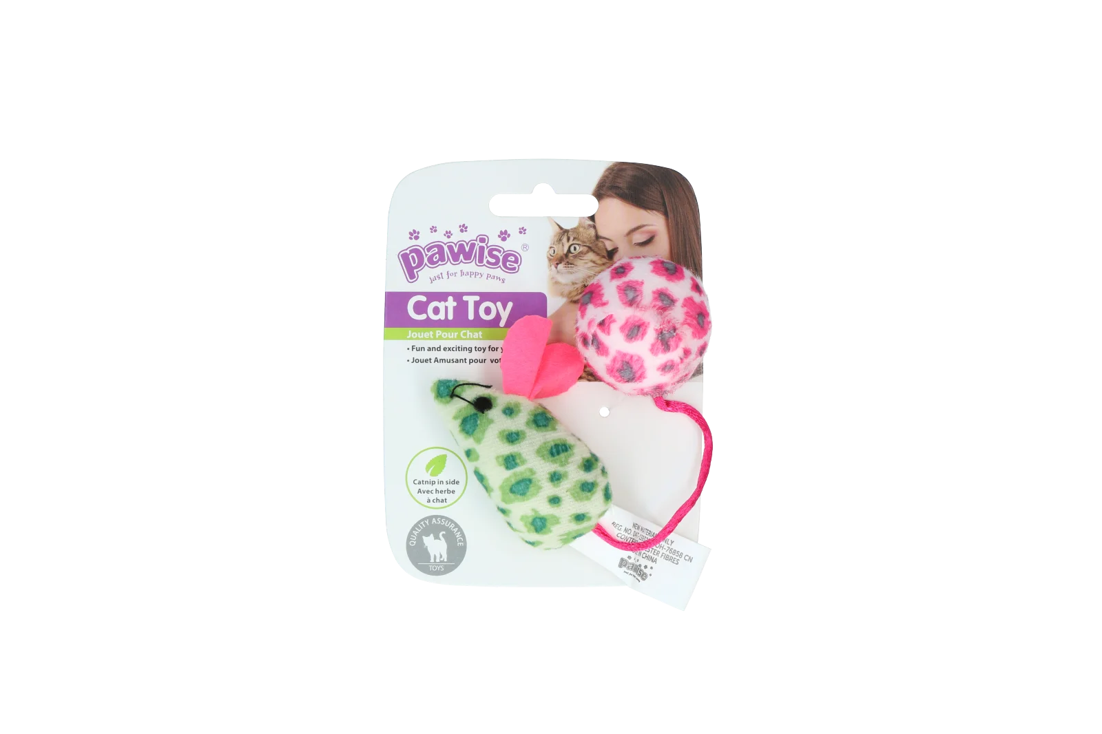 Lot de jouets pour chat avec souris et balle, herbe à chat, 2 pièces – Pawise Cat Toy - Mice & Ball – Image 4