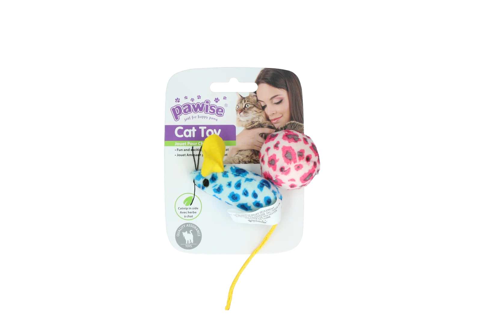Lot de jouets pour chat avec souris et balle, herbe à chat, 2 pièces – Pawise Cat Toy - Mice & Ball – Image 2
