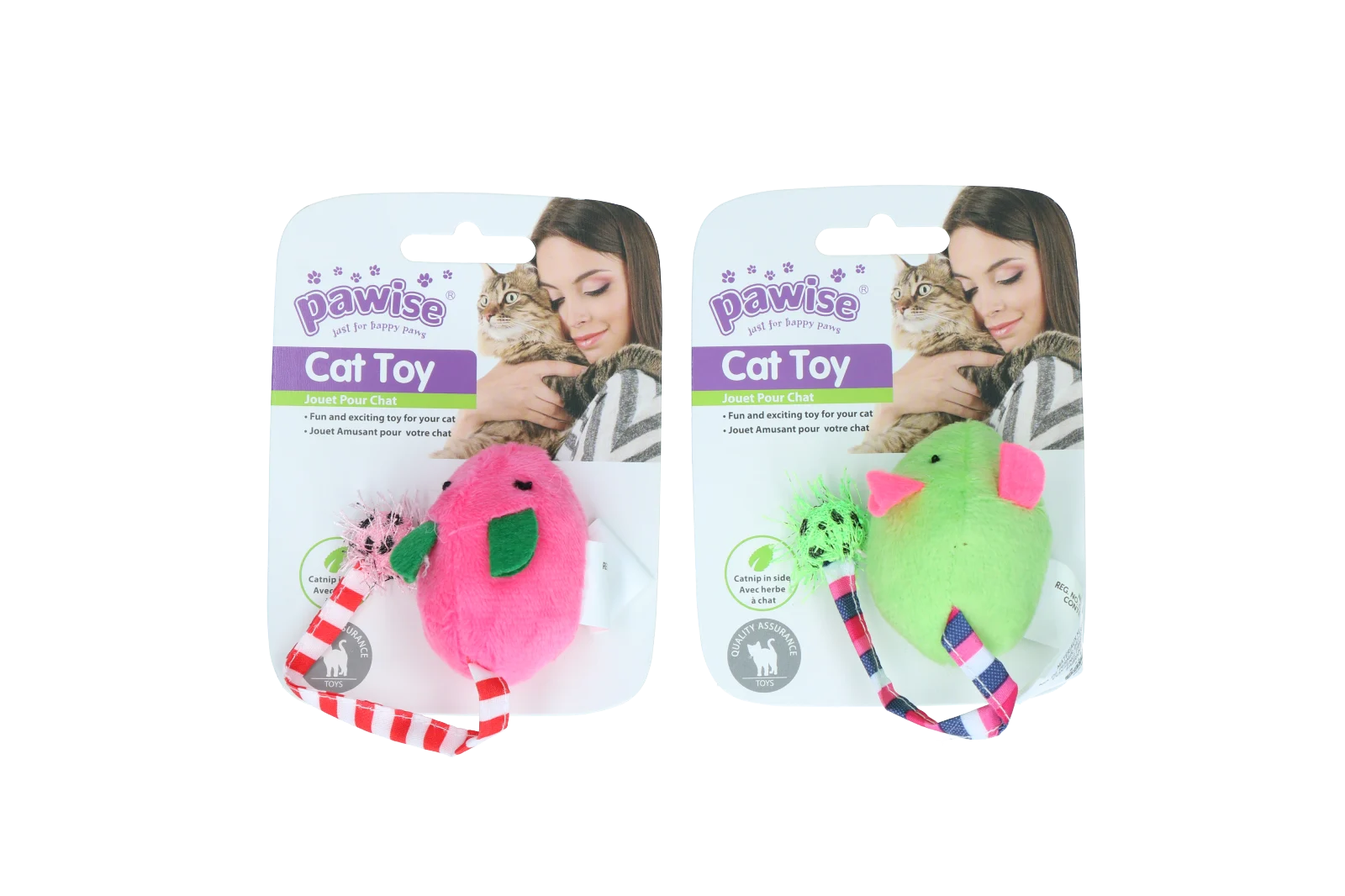 PAWI28122.png Souris en peluche avec herbe à chat et bruit froissé, 16 cm – Pawise Plush Mice Toy – Image 1