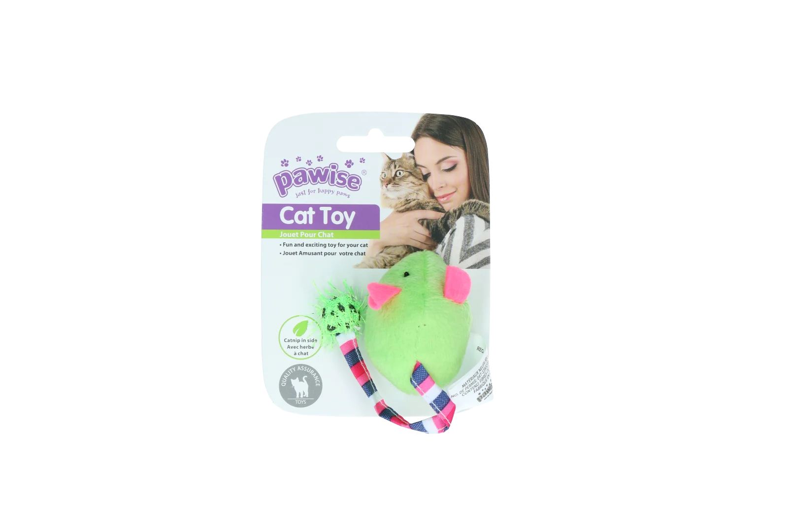 Souris en peluche avec herbe à chat et bruit froissé, 16 cm – Pawise Plush Mice Toy – Image 2