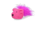 Souris en laine avec herbe à chat et plumes, 14 cm – Pawise Cat Toy Wool Mouse – Image 5