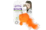 Souris en laine avec herbe à chat et plumes, 14 cm – Pawise Cat Toy Wool Mouse – Image 2