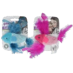 Jouet poisson pour chat avec herbe à chat et plumes – Pawise 100% Catnip Toy Vis