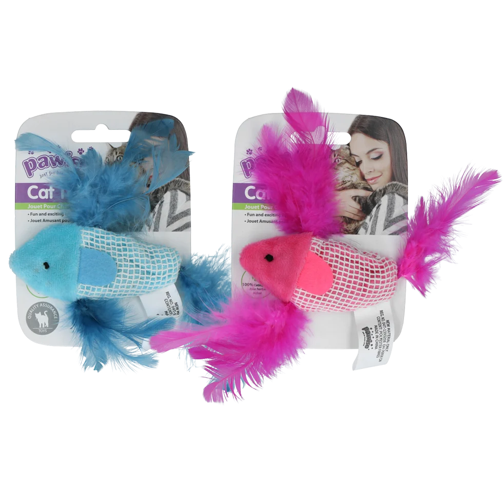 PAWI28184.png Jouet poisson pour chat avec herbe à chat et plumes – Pawise 100% Catnip Toy Vis – Image 1