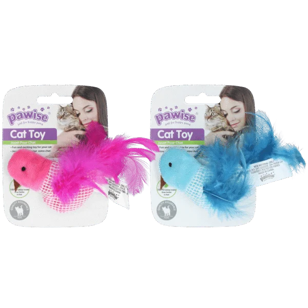 Jouet oiseau pour chat avec catnip et plumes – Pawise 100% Catnip Toy Vogel