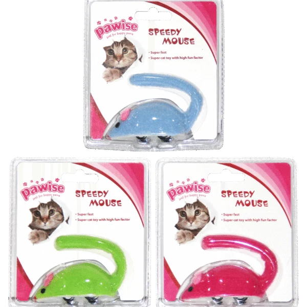 Souris en polaire à ressort, 9 cm – Pawise Speedy Mouse
