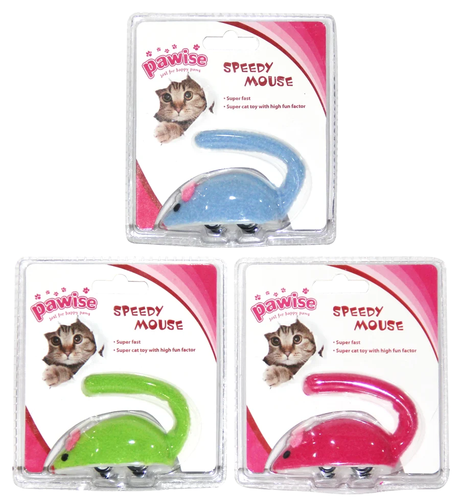 PAWI28212.png Souris en polaire à ressort, 9 cm – Pawise Speedy Mouse – Image 1