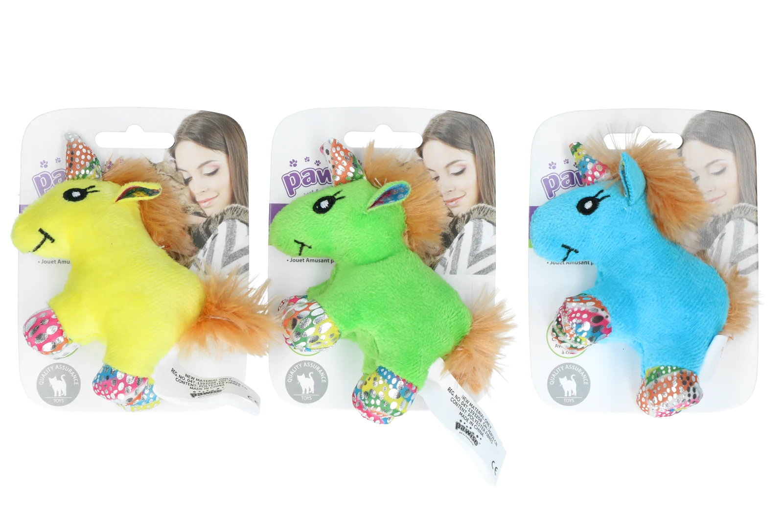 Peluche pour chat avec cataire et plumes, 12 x 8 cm – Pawise meow meow life Unicorn – Image 1