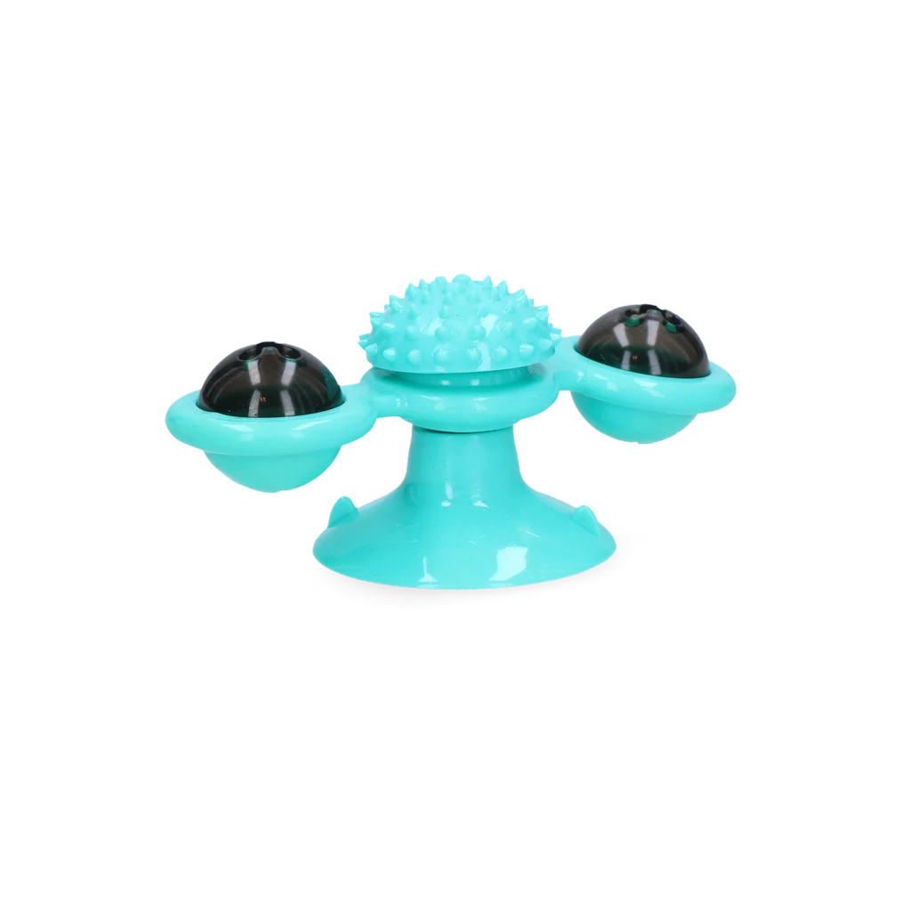 Jouet rotatif pour chat avec ventouse et grelot – Pawise Twirly Whirly Cat Toy – Image 2