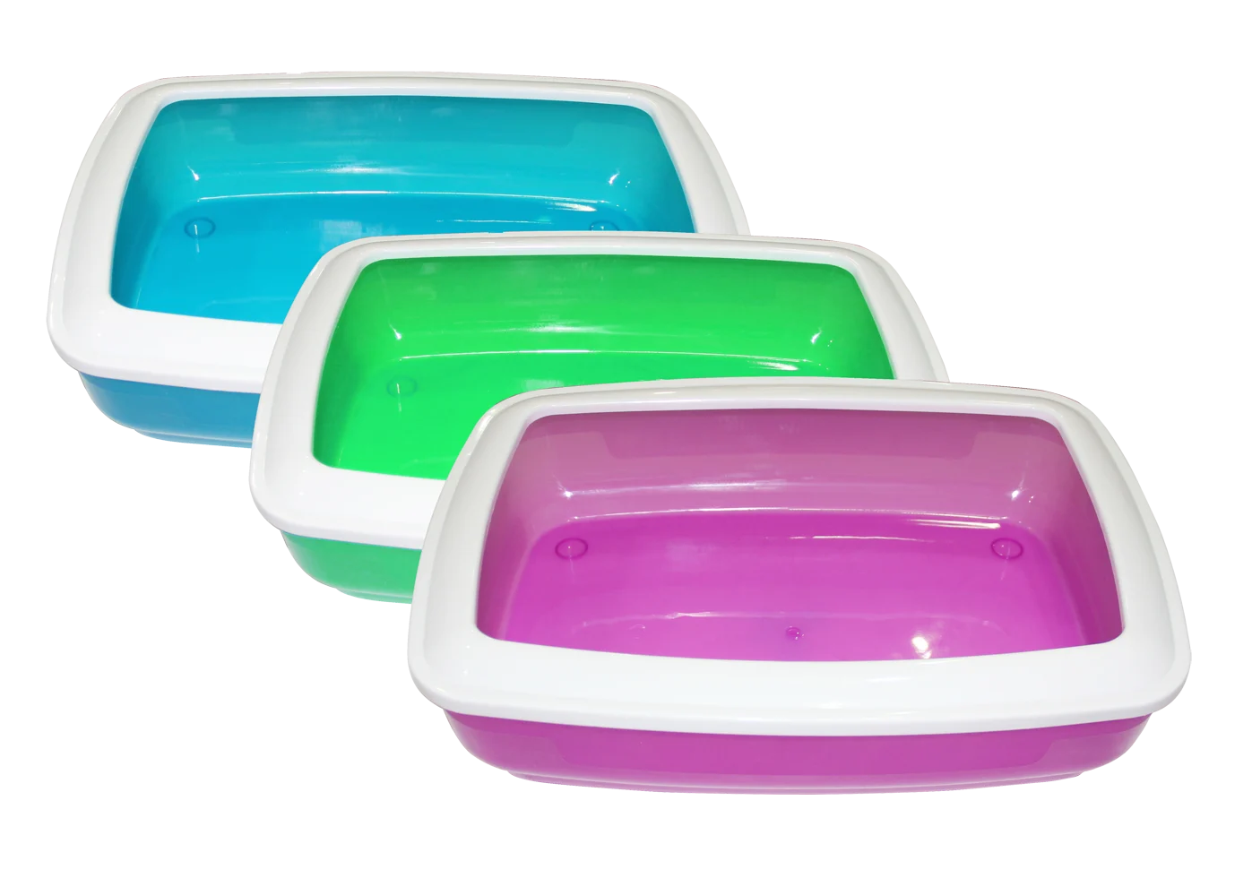 PAWI28931.png Bac à litière en plastique, 48 x 36 cm, coloris assortis – Pawise Cat Litter Tray – Image 1