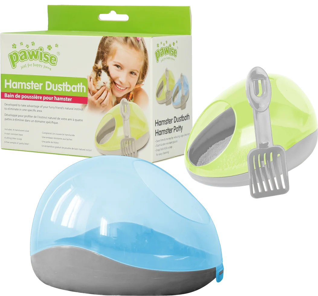 Toilette pour hamster avec litière et pelle – Pawise Hamster Dustbath / Potty – Image 1