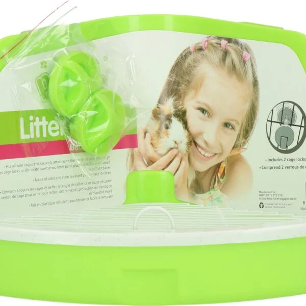 Bac à litière d’angle pour cages à barreaux, 32 x 22 x 14,5 cm – Pawise Litter Pan S