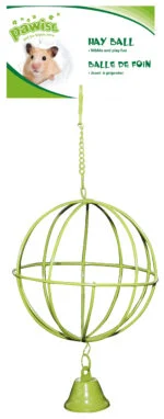 Balle à friandises pour cobayes et hamsters avec clochette, Ø 10 cm – Pawise Hay Ball – Image 2