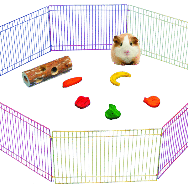 Parc pour rongeurs avec 8 panneaux pliables, Ø 91 cm – Pawise Small Animal Play Pen
