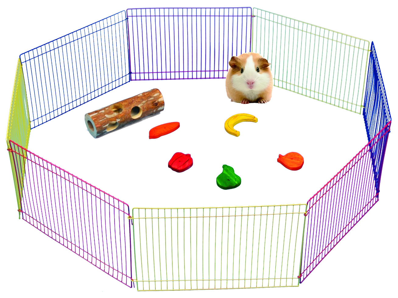 PAWI39074.png Parc pour rongeurs avec 8 panneaux pliables, Ø 91 cm – Pawise Small Animal Play Pen – Image 1