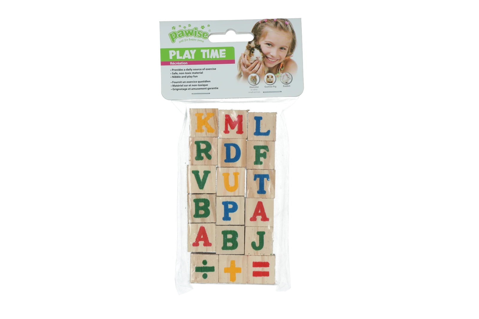 Blocs à ronger en bois, 18 pièces – Pawise Play Time Small Pet blocs de jeu – Image 1