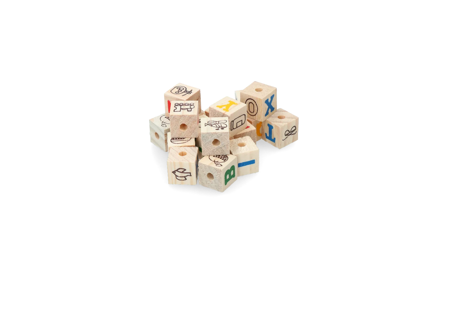 Blocs à ronger en bois, 18 pièces – Pawise Play Time Small Pet blocs de jeu – Image 2