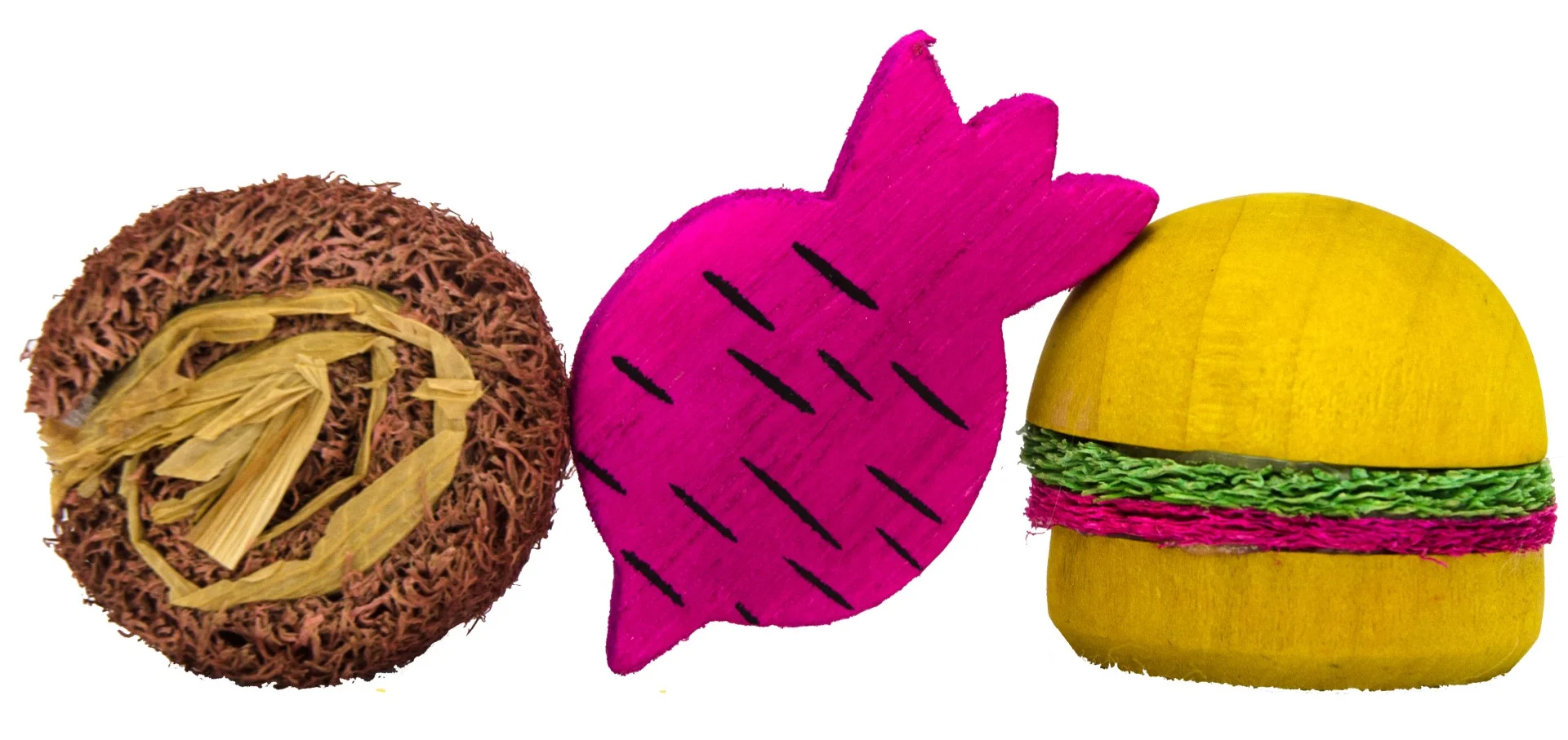 Blocs à ronger en bois et en luffa pour lapins et rongeurs – Pawise Wooden Loofah Pretty Toys No2 – Image 2