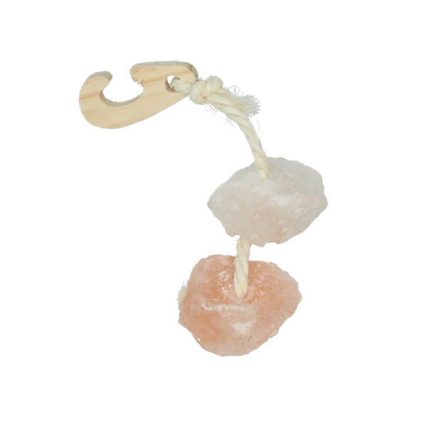 Pierre à lécher en sel de l’Himalaya avec corde – Pawise Himalayan Salt On A Rope