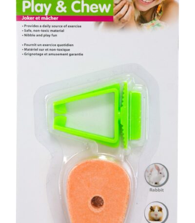 Carotte à ronger pour lapins et cochons d’Inde, épaisseur de 1 cm – Pawise Play & Chew Salt Carrot