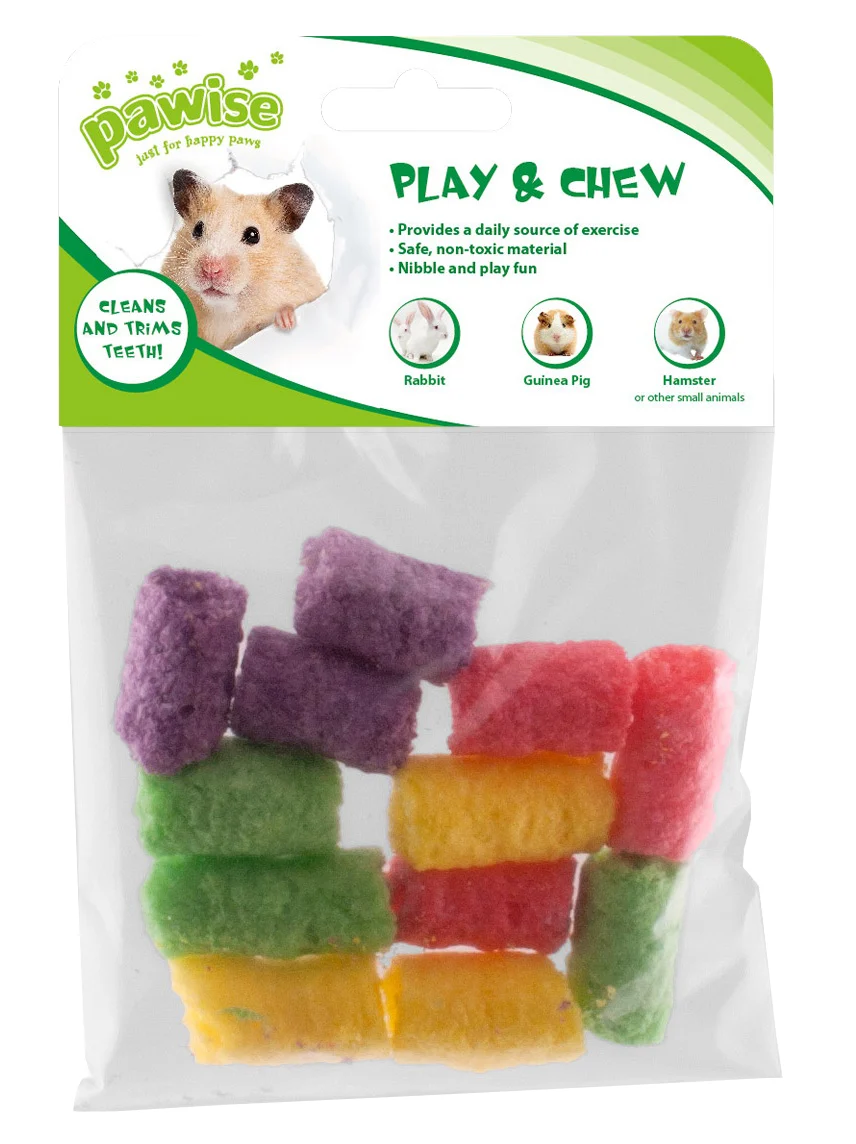 Jouet à ronger pour lapins et cochons d’Inde, 4 x 2,5 cm – Pawise Play & Chew Pops S – Image 1