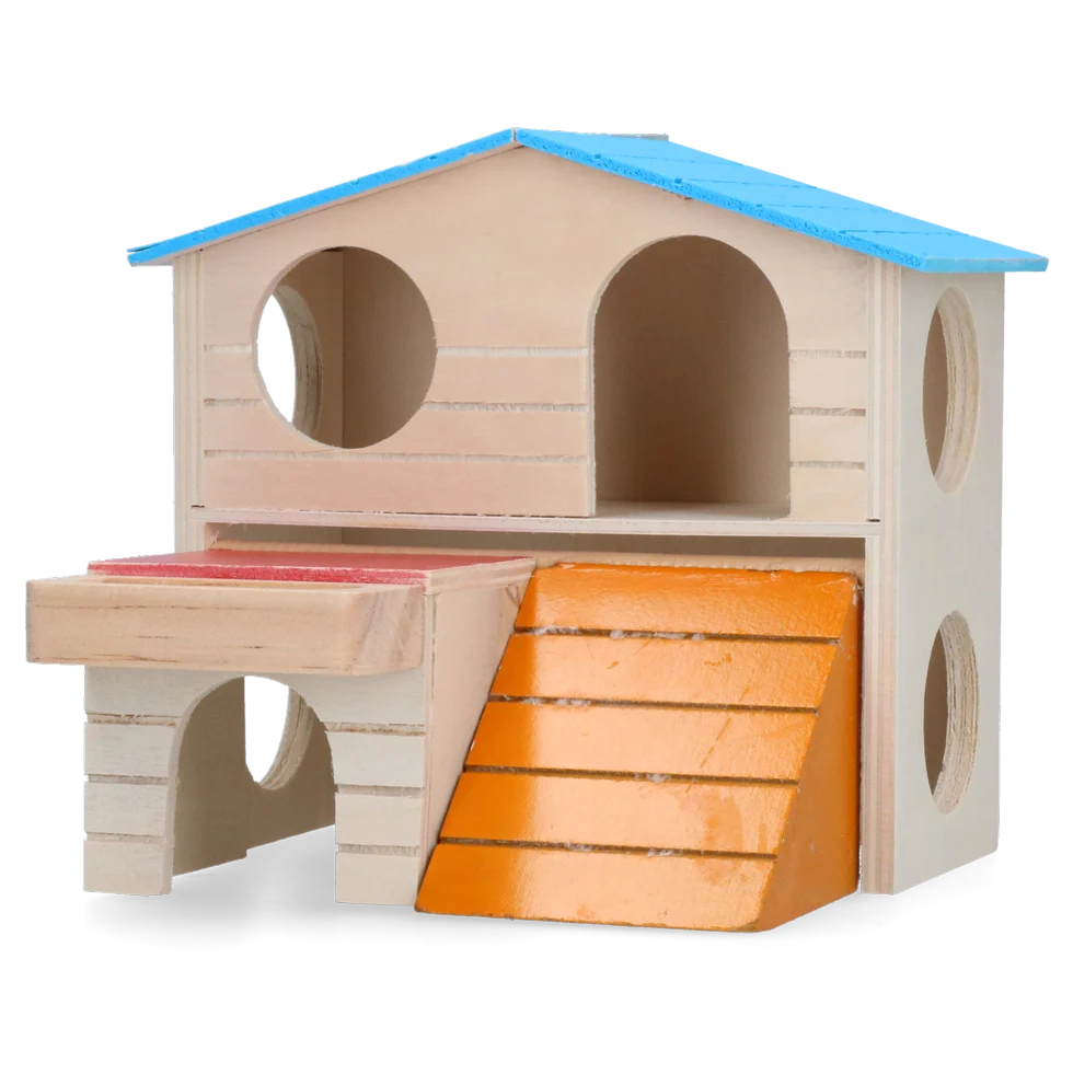 Maisonnette pour petits rongeurs à 2 niveaux, 15 x 12 cm – Pawise 2 Story Play House – Image 2