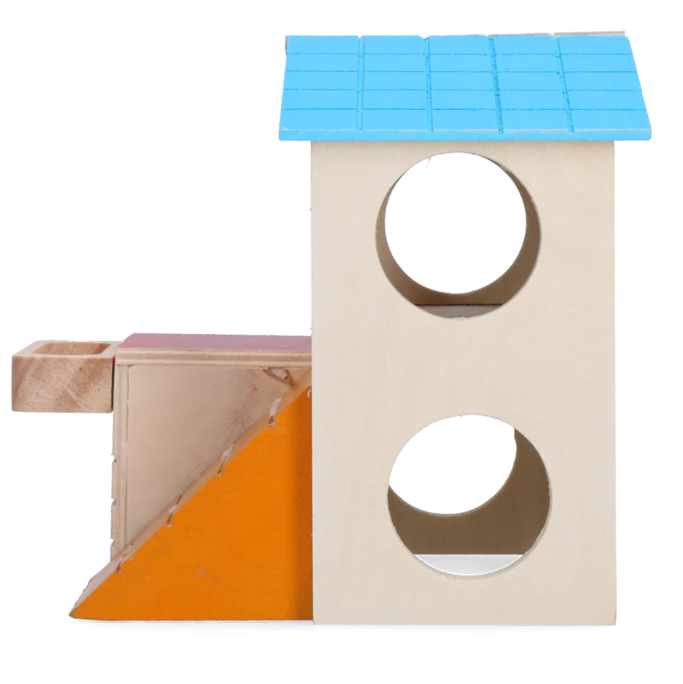 Maisonnette pour petits rongeurs à 2 niveaux, 15 x 12 cm – Pawise 2 Story Play House – Image 3