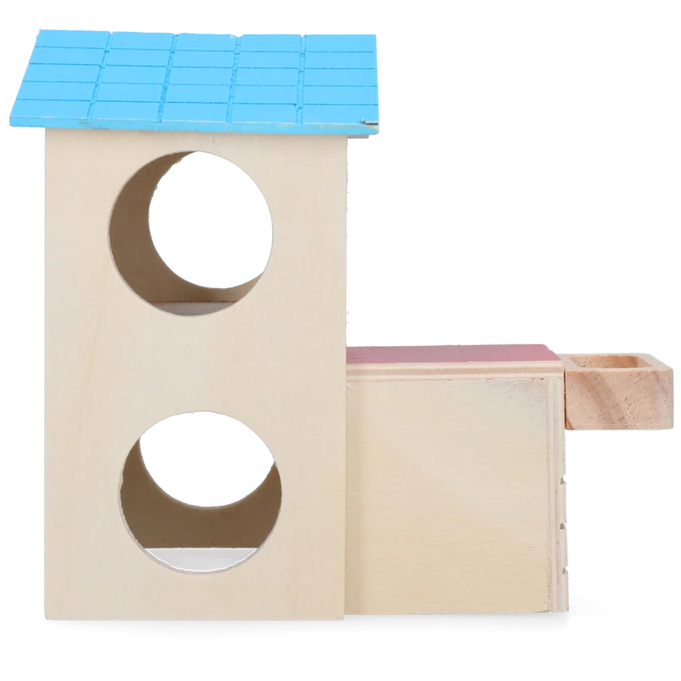 Maisonnette pour petits rongeurs à 2 niveaux, 15 x 12 cm – Pawise 2 Story Play House – Image 4