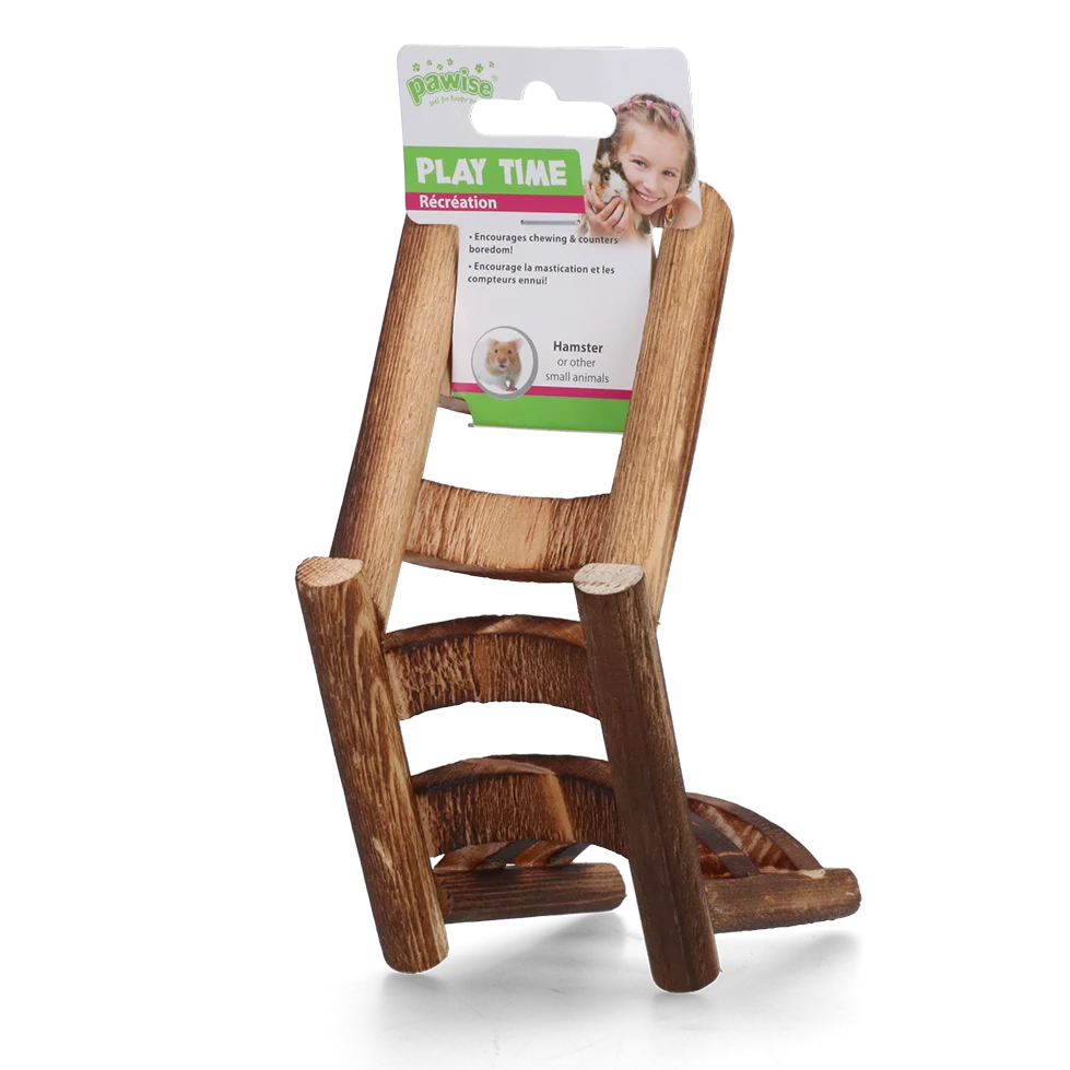 Échelle en bois pour hamster, 17 x 8 x 7 cm – Pawise WD Ladder Toy – Image 1