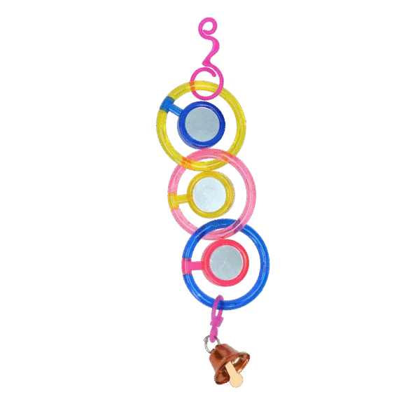 Chaînette à miroir pour oiseaux avec clochette, 24 cm – Pawise Spinner Mirror Chain