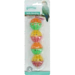 Balles de jeu pour oiseaux avec clochettes, 4 pièces, 16 cm – Pawise Balls Hanging