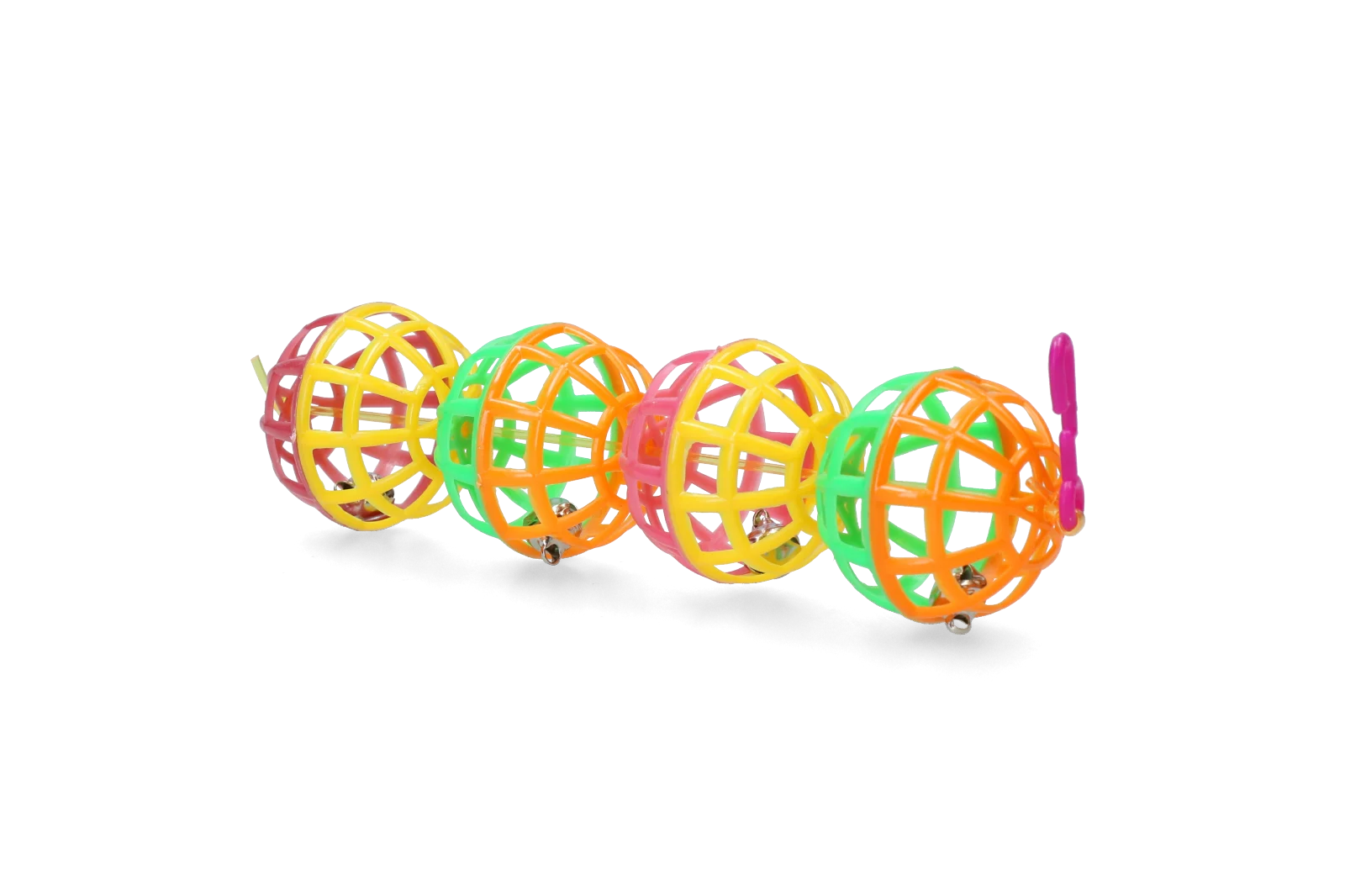 Balles de jeu pour oiseaux avec clochettes, 4 pièces, 16 cm – Pawise Balls Hanging – Image 2