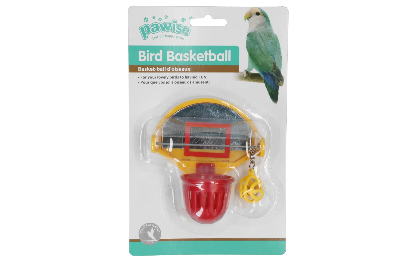 Basket de basket pour oiseaux avec miroir, 10 cm – Pawise Bird Basketball – Image 1