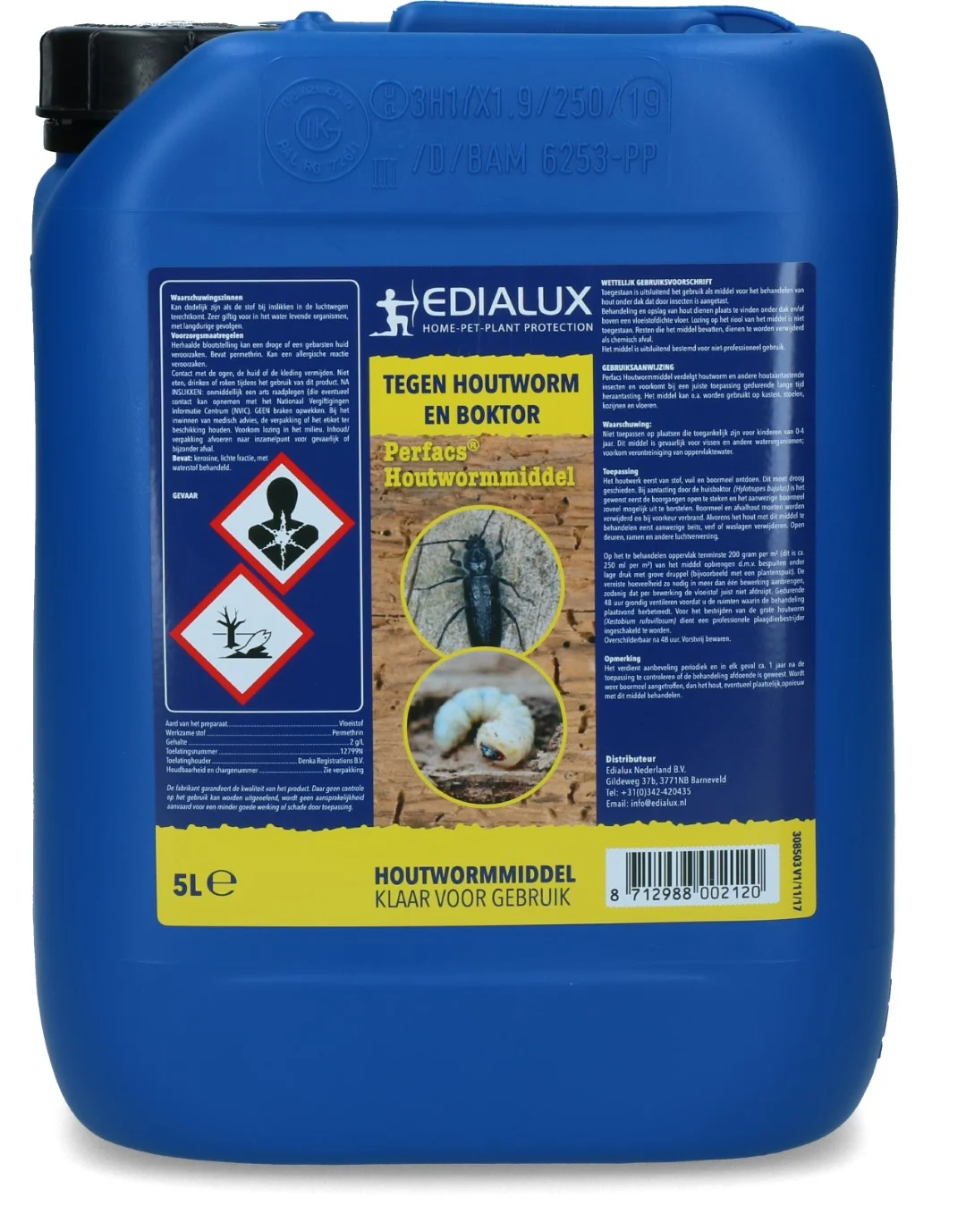 Produit contre les vrillettes avec perméthrine, 5 l – Edialux Perfacs – Image 3