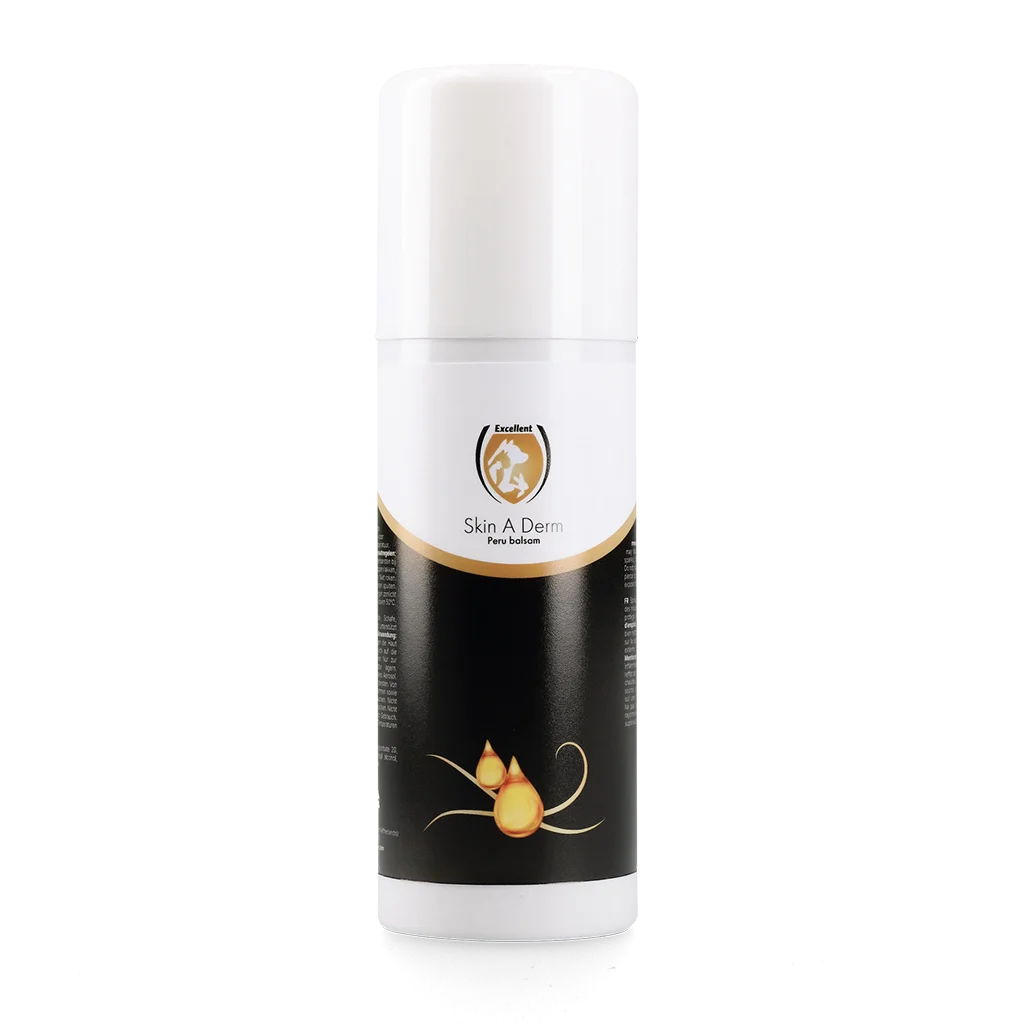 PERU0200A.png Spray cutané au baume du Pérou pour chevaux, 200 ml – Excellent Horse Skin A Derm – Image 1