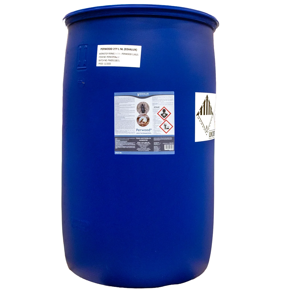 PERW0200.png Produit de traitement du bois contre les insectes avec perméthrine, 200 l – Edialux Perwood – Image 1