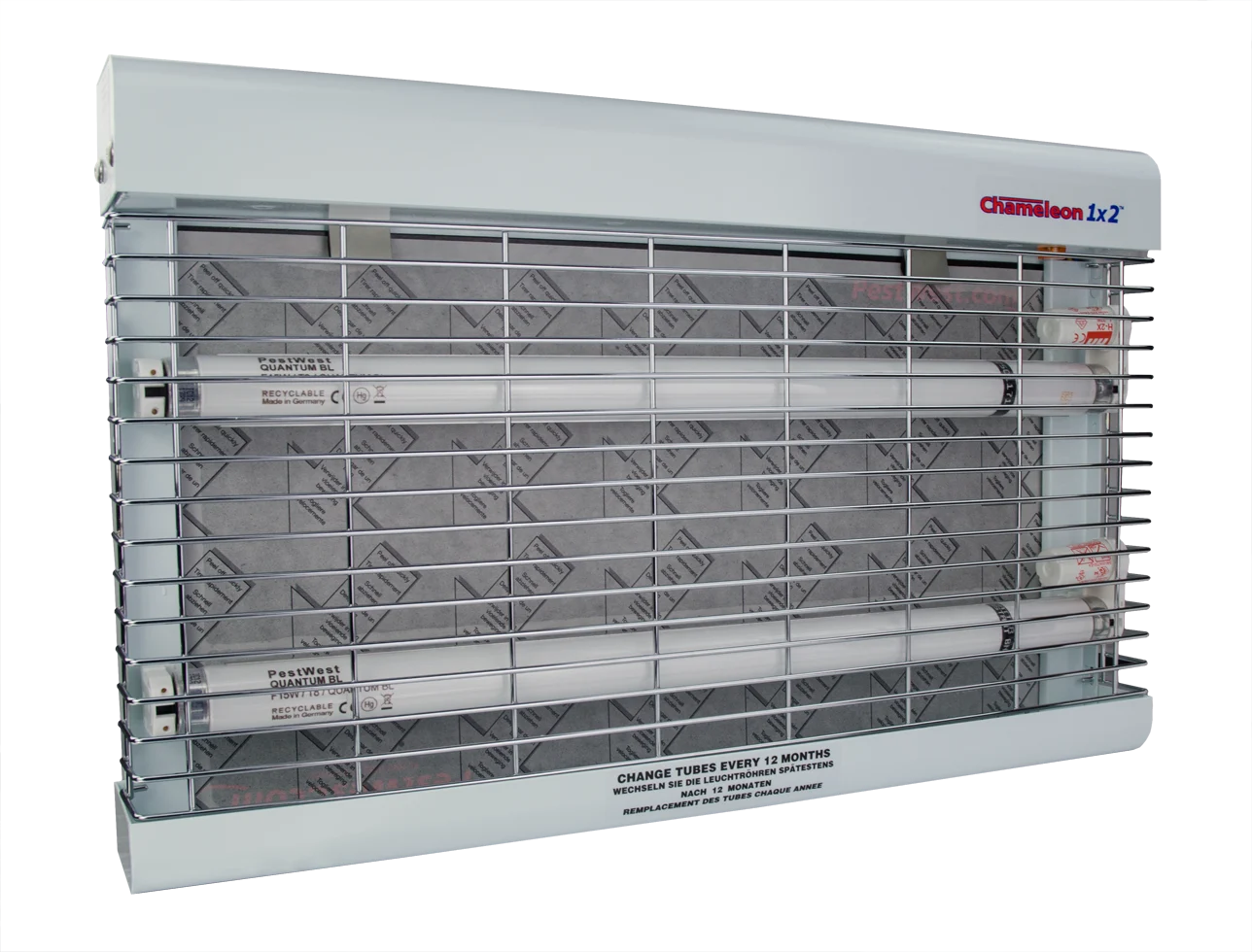 Désinsectiseur électrique mural avec plaque engluée, blanc – PestWest Chameleon 1x2 – Image 1