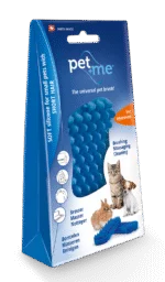 Brosse en silicone pour chats à poils courts, bleue – Pet + Me Cat Hair Brush