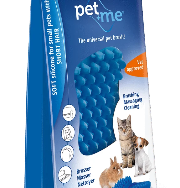 Brosse en silicone pour chats à poils courts, bleue – Pet + Me Cat Hair Brush