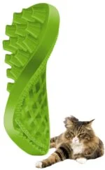 Brosse en silicone pour chats à poils longs, verte – Pet + Me Cat Hair Brush – Image 4