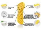 Brosse en silicone pour chien à poils courts, jaune – Pet + Me – Image 3